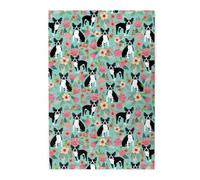 Puzzle en Bois Boston Terrier Fleurs pour Adultes, 1000 pièces