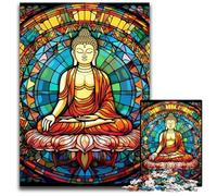 Puzzle en Bois Bouddha coloré pour Adultes, 1 000 pièces, décoration idéale pour la Maison ou Le Bureau, Cadeau de Noël idéal, 50x75cm / 19,68x29,52 Pouces