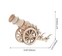 Puzzle en bois canon medieval - ROBOTIME - ROKR 3D - Calibre 40mm - Pour enfants de 8 ans et plus