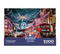 Puzzle en Bois carré créatif de 1 000 pièces de Noël sur Regent Street pour Adultes, Jeu éducatif, Jouet de défi, 1 000 pièces (75 x 50 cm)