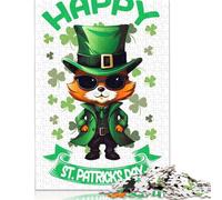 Puzzle en Bois carré créatif de 1 000 pièces, Motif Renard, Saint-Patrick, pour Adultes, Jeu éducatif, défi, 1 000 pièces (75 x 50 cm)