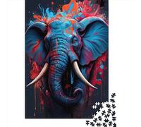 Puzzle en Bois carré créatif de 500 pièces « L'éléphant Gracieux » pour Adultes, Jeu éducatif et Stimulant (52 x 38 cm).