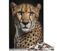 Puzzle en bois carré créatif génératif avec intelligence artificielle en forme de guépard de 1000 pièces pour adultes, jeu éducatif, défi jouet, 1000 pièces (75x50 cm)
