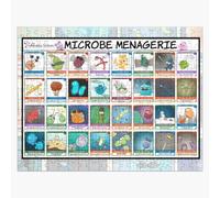 Puzzle en bois Cartes à collectionner Microbe Menagerie 300 pièces 38x26 cm jouet décoration mur