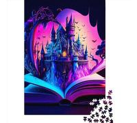 Puzzle en bois Castle in The Book pour adultes, puzzles de 1000 pièces, puzzles rectangulaires, cadeaux de Noël, décoration intérieure et jeux familiaux, 1000 pièces (75 x 50 cm)