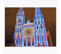 Puzzle en bois Cathédrale de Chartres, Notre-Dame de Chartres, Chartres, France 300 pièces 38x26 cm jouet décoration mur