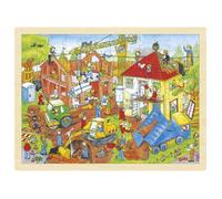 Puzzle en bois Chantier - GOKI - Moins de 100 pièces - Véhicules et engins
