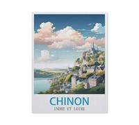 Puzzle en Bois，Chinon Indre-et-Loire，Jigsaw Puzzles 1000 Pièces, pour Adulte Et Enfant Jouet Éducatif Peinture Murale Décor À La Maison（75x50cm）-GO89