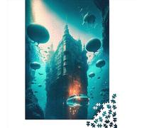 Puzzle en Bois « Cité sous-Marine » pour Adultes, 500 pièces, pour Adolescents, créatif, Jeux familiaux stimulants, Jouets, Cadeaux, 500 pièces (52 x 38 cm)