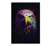 Puzzle en Bois Classique Colorful Eagle Dark BG pour Adultes, 300 PCS