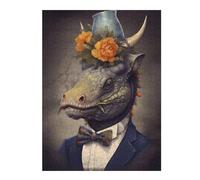 Puzzle en Bois Classique Dinosaur Triceratops Dream pour Adultes, 500 PCS