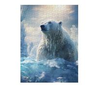Puzzle en Bois Classique Polar Bear in Ice World pour Adultes, 500 PCS