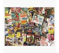 Puzzle en bois Collage d'affiches de films noirs 300 pièces 38x26 cm jouet décoration mura
