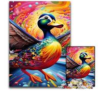 Puzzle en Bois coloré Canard 1000 pièces pour Adultes, Jeu de décoration à Faire soi-même, Jouet interactif Familial, 50x75cm / 19,68x29,52 Pouces
