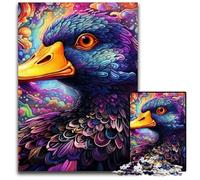 Puzzle en Bois coloré Canard Violet 1000 pièces pour Adultes, décoration idéale pour la Maison ou Le Bureau, Cadeau de Noël idéal 50x75cm / 19,68x29,52 Pouces