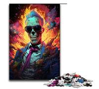 Puzzle en Bois coloré et psychédélique représentant des Gangsters Zombies pour Adultes Puzzle en Bois de 1000 pièces Cadeau créatif pour Adolescents et Adultes