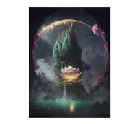 Puzzle en Bois Coloré Fantasy Alien Planet Landscape Artwork pour Adultes, 500 PCS
