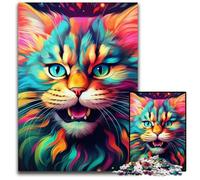 Puzzle en Bois coloré pour Adultes, Motif Lynx, 1000 pièces, Puzzle éducatif pour Adultes, décoration Artistique pour la Maison et Le Bureau, à partir de 14 Ans, 50x75cm/19,68x29,52 Pouces