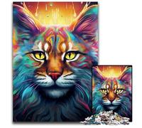 Puzzle en Bois coloré pour Adultes, Motif Lynx, 1000 pièces, Puzzle éducatif pour Adultes, décoration Artistique pour la Maison et Le Bureau, à partir de 14 Ans, 50x75cm/19,68x29,52 Pouces