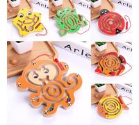 Puzzle En Bois Coloré Pour Enfants, 5 Couleurs, Jouet Labyrinthe Magnétique Amusant, Planche De Puzzle Intellectuel, Labyrinthe Magnétique Pour Bébés