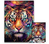 Puzzle en Bois coloré représentant Un Tigre, 1 000 pièces, idéal pour décorer la Maison ou Le Bureau, idéal comme Cadeau de Noël, 50x75cm / 19,68x29,52 Pouces