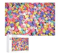 Puzzle en Bois Colorful Candy Hearts Assortment pour Adultes, 1000 PCS