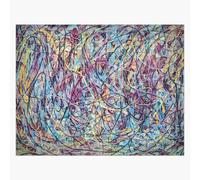 Puzzle en bois Conception abstraite colorée de style Jackson Pollock 300 pièces 38x26 cm jouet décoration mur