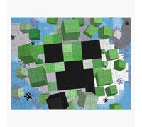 Puzzle en bois Creeper explosant dans Minecraft 300 pièces 38x26 cm jouet décoration mura