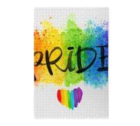 Puzzle en Bois Cœur Arc-en-Ciel Fierté pour Adultes, 1000 pièces