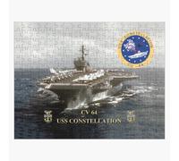 Puzzle en bois CV-64 USS Constellation 300 pièces 38x26 cm jouet décoration mura