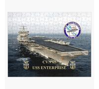 Puzzle en bois CVN-65 USS Enterprise 300 pièces 38x26 cm jouet décoration mura