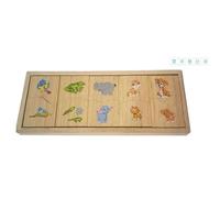 Puzzle En Bois D'Appairage De Dominos D'Animaux, Jouet D'Éducation Précoce Pour Enfants, Aide Pédagogique, Jouets D'Appairage Alimentaire, Cadeau Pour Enfants, Nouvelle Collection