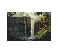 Puzzle en bois de 1 000 pièces, image de cascade de pixels WZYWHJ pour adultes et enfants, parfait pour s'amuser en famille, soulager le stress