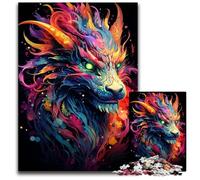 Puzzle en Bois de 1 000 pièces représentant Un Dragon majestueux idéal pour Les Adultes et Les Adolescents (38 x 26 cm).