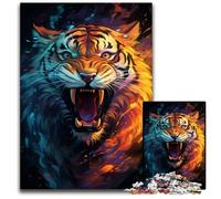 Puzzle en Bois de 1 000 pièces représentant Un Tigre majestueux idéal pour Les Adolescents et Les familles. Décoration DIY Parfaite et défi cérébral. 1 000 pièces (75 x 50 cm).