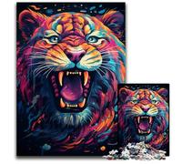 Puzzle en Bois de 1 000 pièces représentant Un Tigre majestueux idéal pour Les Adultes et Les Adolescents (38 x 26 cm).