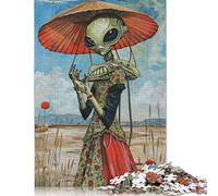 Puzzle en Bois de 1000 pièces Alien Art XXI, activité familiale, Cadeau de Noël, 1000 pièces (75 x 50 cm)