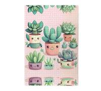 Puzzle en bois de 1000 pièces avec de jolies plantes succulentes - Activité familiale relaxante pour adultes - Puzzle paysage coloré dans une boîte en plastique - Décoration d'intérieur - Cadeau
