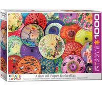 EuroGraphics- Parapluies asiatiques en Papier Puzzle, 6000-5317, Coloris Assortis, 1000