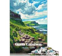 Puzzle en bois de 1000 pièces avec paysage de la chaussée des géants, Irlande du Nord, convient aux adultes et aux plus de 18 ans Puzzle d'ingéniosité (75 x 50 cm).