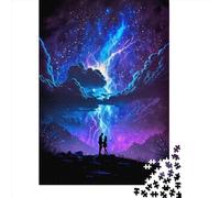 Puzzle en bois de 1000 pièces avec paysage fantastique et tonnerre pour adultes et adolescents à partir de 12 ans 1000 pièces (38 x 26 cm).
