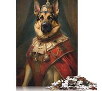 Puzzle en bois de 1000 pièces berger allemand Le roi Puzzle Activités familiales Cadeaux de Noël 1000 pièces (75x50 cm)