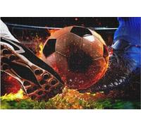 Puzzle en Bois De 1000 Pièces Compétition De Football Écologiquement Puzzles De Plancher pour Adultes Enfants Jouets Éducatifs, Décor Mural De Peinture De Soulagement du Stress pour Adultes
