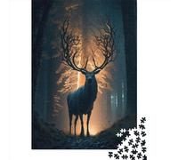 Puzzle en bois de 1000 pièces de cerfs mythiques pour adultes et adolescents à partir de 12 ans 1000 pièces (38 x 26 cm).