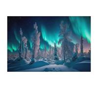 Puzzle en Bois De 1000 Pièces pour Adultes，Aurore boréale，Jouets De Décompression Éducatifs Et Intellectuels, Jeux Familiaux Amusants pour Enfants（75x50cm）-AI20