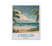 Puzzle en Bois De 1000 Pièces pour Adultes，Cancún, Mexique，Jouets De Décompression Éducatifs Et Intellectuels, Jeux Familiaux Amusants pour Enfants（75x50cm）-HW47