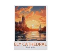 Puzzle en Bois De 1000 Pièces pour Adultes, ，la cathédrale d'Ely en Angleterre，Jouets De Décompression Éducatifs Et Intellectuels, Jeux Familiaux Amusants pour Enfants（75x50cm）-BE76