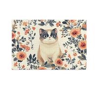 Puzzle en bois de 1000 pièces pour adultes - Le chat jaune est parmi les fleurs - Cadeaux pour adultes - Décoration d'intérieur