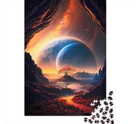 Puzzle en bois de 1000 pièces pour adultes, motif Dieu, arbre, planète et cosmos, idéal pour les adolescents, les hommes et les femmes (38 x 26 cm)