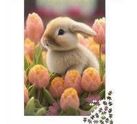 Puzzle en Bois de 1000 pièces pour Adultes, Motif Lapin Mignon, Jeu Familial, pour Un ami, 1000 pièces (75 x 50 cm)